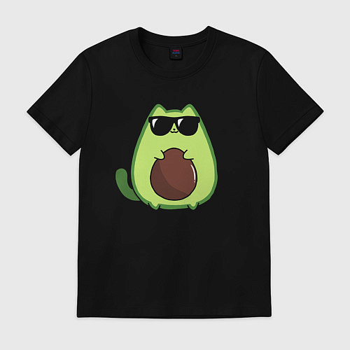 Мужская футболка Avo cat o в очках / Черный – фото 1
