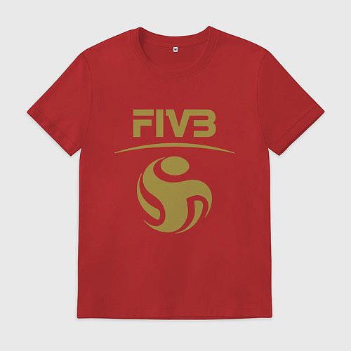 Мужская футболка FIVB ВОЛЕЙБОЛ ЛОГО / Красный – фото 1