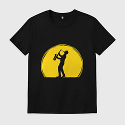 Футболка хлопковая мужская Солнечный Джаз, цвет: черный