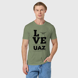 Футболка хлопковая мужская UAZ Love Classic, цвет: авокадо — фото 2