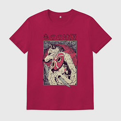 Футболка хлопковая мужская ПРИНЦЕССА МОНОНОКЕPRINCESS MONONOKE, цвет: маджента