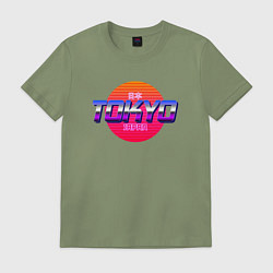 Футболка хлопковая мужская Retrowave Tokyo, цвет: авокадо