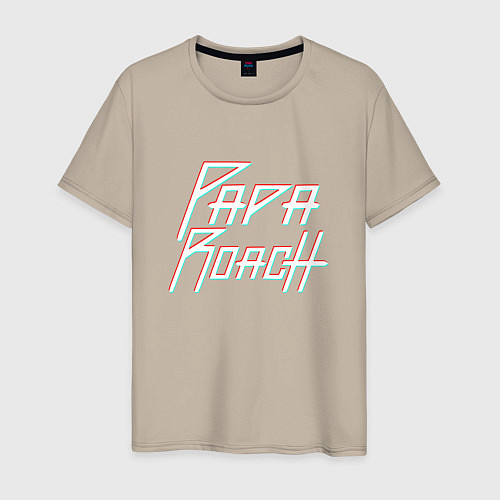 Мужская футболка Papa roach Glitch big logo / Миндальный – фото 1