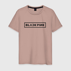 Футболка хлопковая мужская BLACKPINK LOGO, цвет: пыльно-розовый