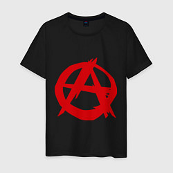 Футболка хлопковая мужская Символ анархии, цвет: черный