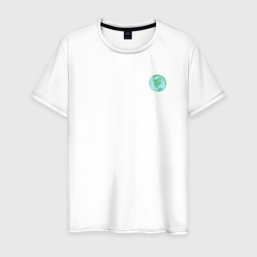 Мужская футболка Save the earth эко дизайн карадашом с маленькой пл / Белый – фото 1