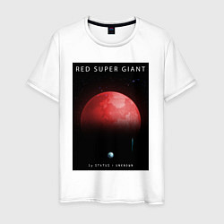 Футболка хлопковая мужская Red Super Giant Красный Сверхгигант Space Collecti, цвет: белый