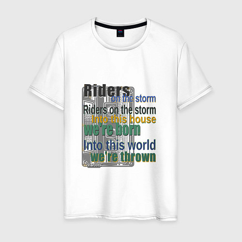 Мужская футболка The Doors - Текст Tiders on the storm / Белый – фото 1