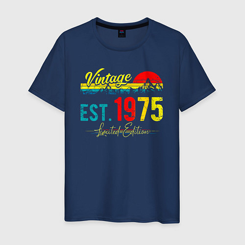 Мужская футболка Vintage est 1975 Limited Edition / Тёмно-синий – фото 1