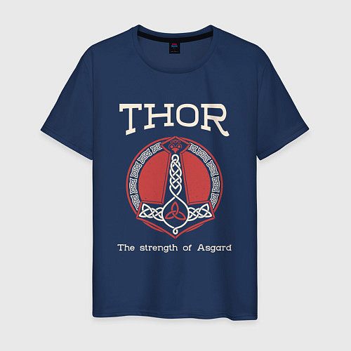 Мужская футболка Thor strenght of Asgard / Тёмно-синий – фото 1