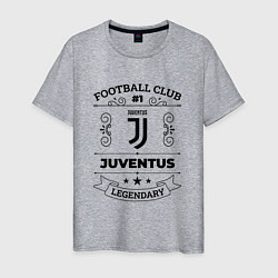 Футболка хлопковая мужская Juventus: Football Club Number 1 Legendary, цвет: меланж