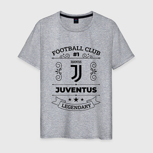 Мужская футболка Juventus: Football Club Number 1 Legendary / Меланж – фото 1