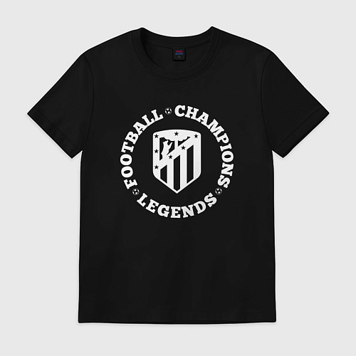 Мужская футболка Символ Atletico Madrid и надпись Football Legends / Черный – фото 1