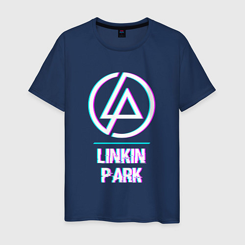 Мужская футболка Linkin Park Glitch Rock / Тёмно-синий – фото 1