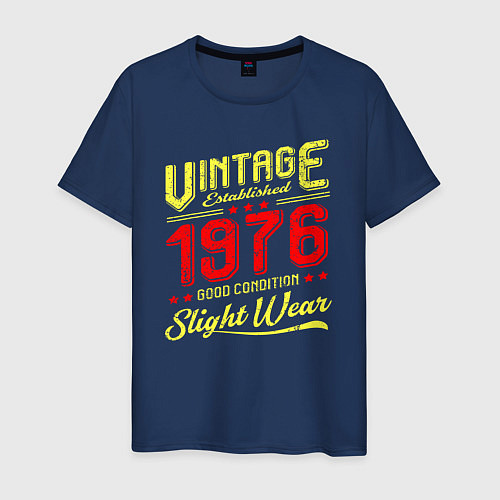 Мужская футболка Винтаж основан в 1974 г / Тёмно-синий – фото 1