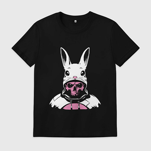 Мужская футболка КРОЛИК С ЧЕРЕПОМ / Черный – фото 1