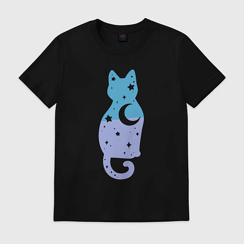 Мужская футболка Night - Cat / Черный – фото 1