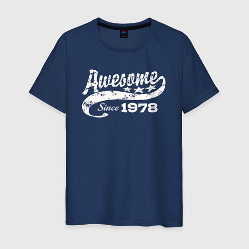 Мужская футболка Awesome Since 1978 / Тёмно-синий – фото 1