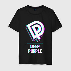 Футболка хлопковая мужская Deep Purple Glitch Rock, цвет: черный