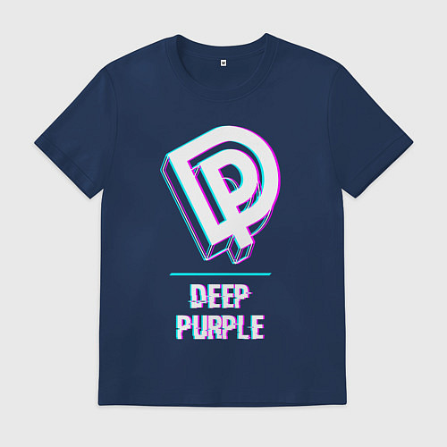 Мужская футболка Deep Purple Glitch Rock / Тёмно-синий – фото 1