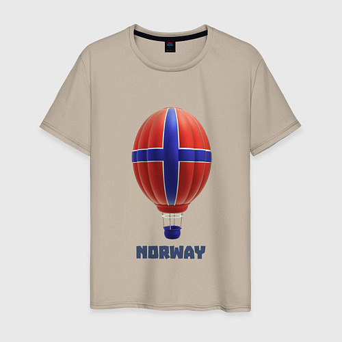 Мужская футболка 3d aerostat Norway flag / Миндальный – фото 1