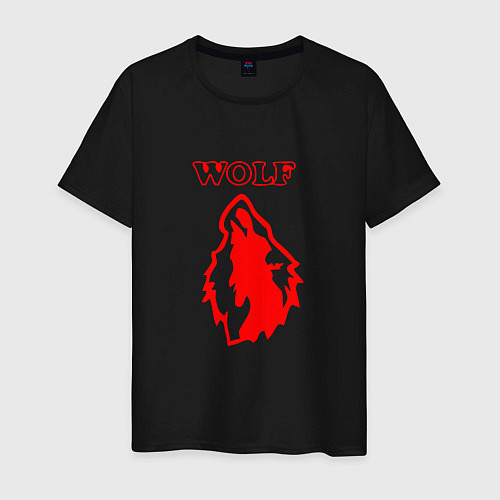 Мужская футболка Red the wolf / Черный – фото 1