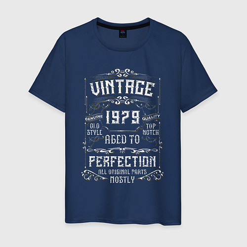 Мужская футболка Винтаж 1979 этикетка / Тёмно-синий – фото 1