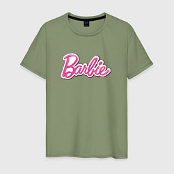 Футболка хлопковая мужская Barbie logo, цвет: авокадо