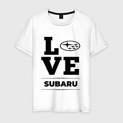 Футболка хлопковая мужская Subaru Love Classic, цвет: белый