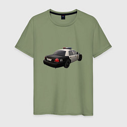 Футболка хлопковая мужская LAPD автомобиль, цвет: авокадо
