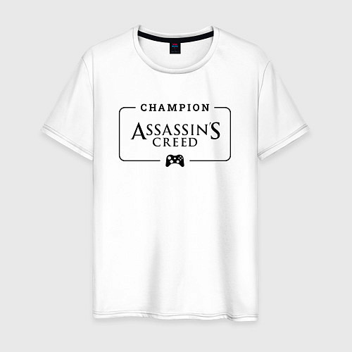 Мужская футболка Assassins Creed Gaming Champion: рамка с лого и дж / Белый – фото 1