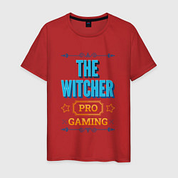 Футболка хлопковая мужская Игра The Witcher PRO Gaming, цвет: красный