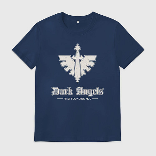 Мужская футболка Темные ангелы лого винтаж / Тёмно-синий – фото 1