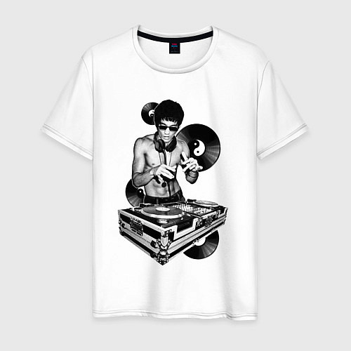 Мужская футболка Bruce Lee - Vinyl Dj / Белый – фото 1