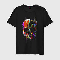 Футболка хлопковая мужская Vanguard skull Impressionism, цвет: черный