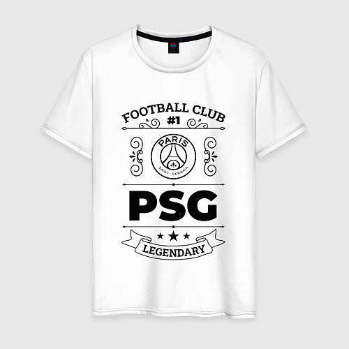 Мужская футболка PSG: Football Club Number 1 Legendary / Белый – фото 1