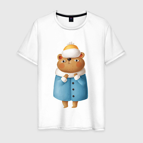 Мужская футболка Медведица в шубке / Белый – фото 1