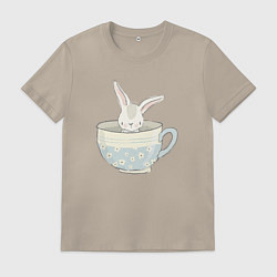 Мужская футболка Кролик в чашке