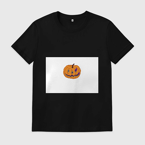 Мужская футболка Тыква-голова всадника, Джека, PixelArt / Черный – фото 1
