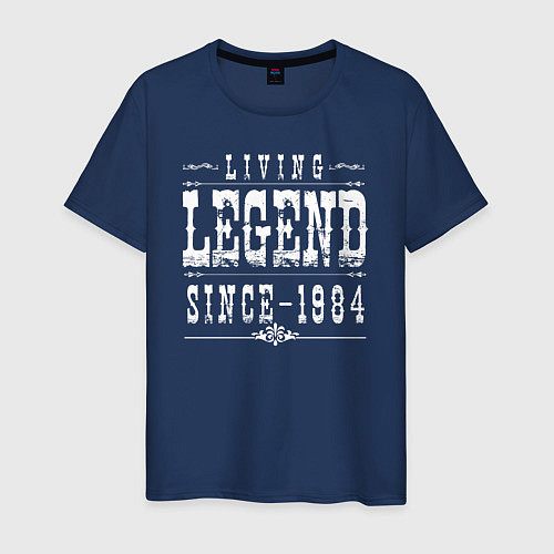 Мужская футболка Живая легенда с 1984 / Тёмно-синий – фото 1