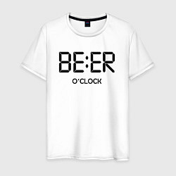 Футболка хлопковая мужская Beer oclock, цвет: белый