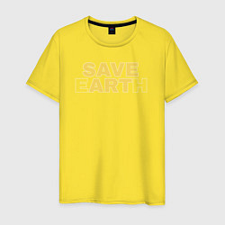 Футболка хлопковая мужская Save EarthArt Сохраните искусство, цвет: желтый