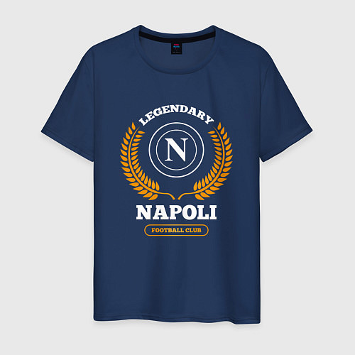 Мужская футболка Лого Napoli и надпись Legendary Football Club / Тёмно-синий – фото 1