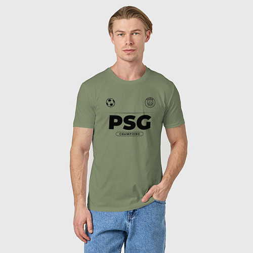 Мужская футболка PSG Униформа Чемпионов / Авокадо – фото 3