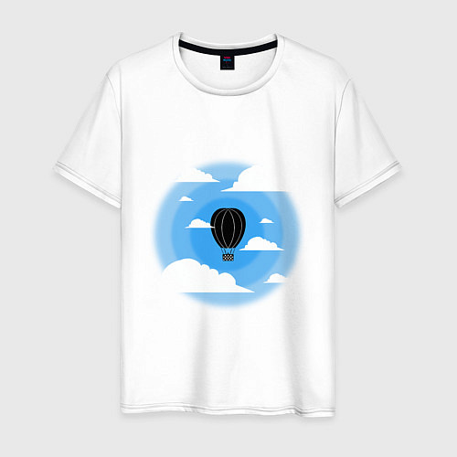 Мужская футболка Аэростат в небе / Белый – фото 1