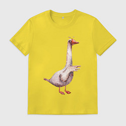 Футболка хлопковая мужская Белый гусь, цвет: желтый