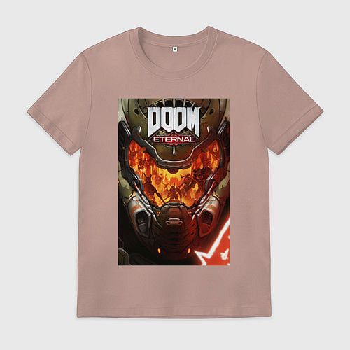 Мужская футболка Doom eternal - poster / Пыльно-розовый – фото 1