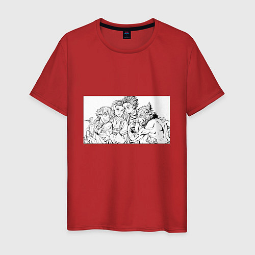 Мужская футболка Все вместе - Клинок рассекающий демонов / Красный – фото 1