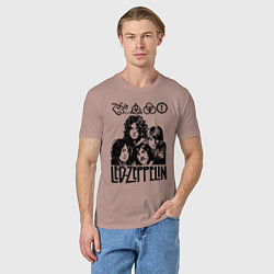 Футболка хлопковая мужская Led Zeppelin Black, цвет: пыльно-розовый — фото 2