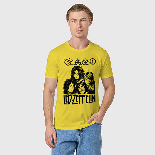 Мужская футболка Led Zeppelin Black / Желтый – фото 3